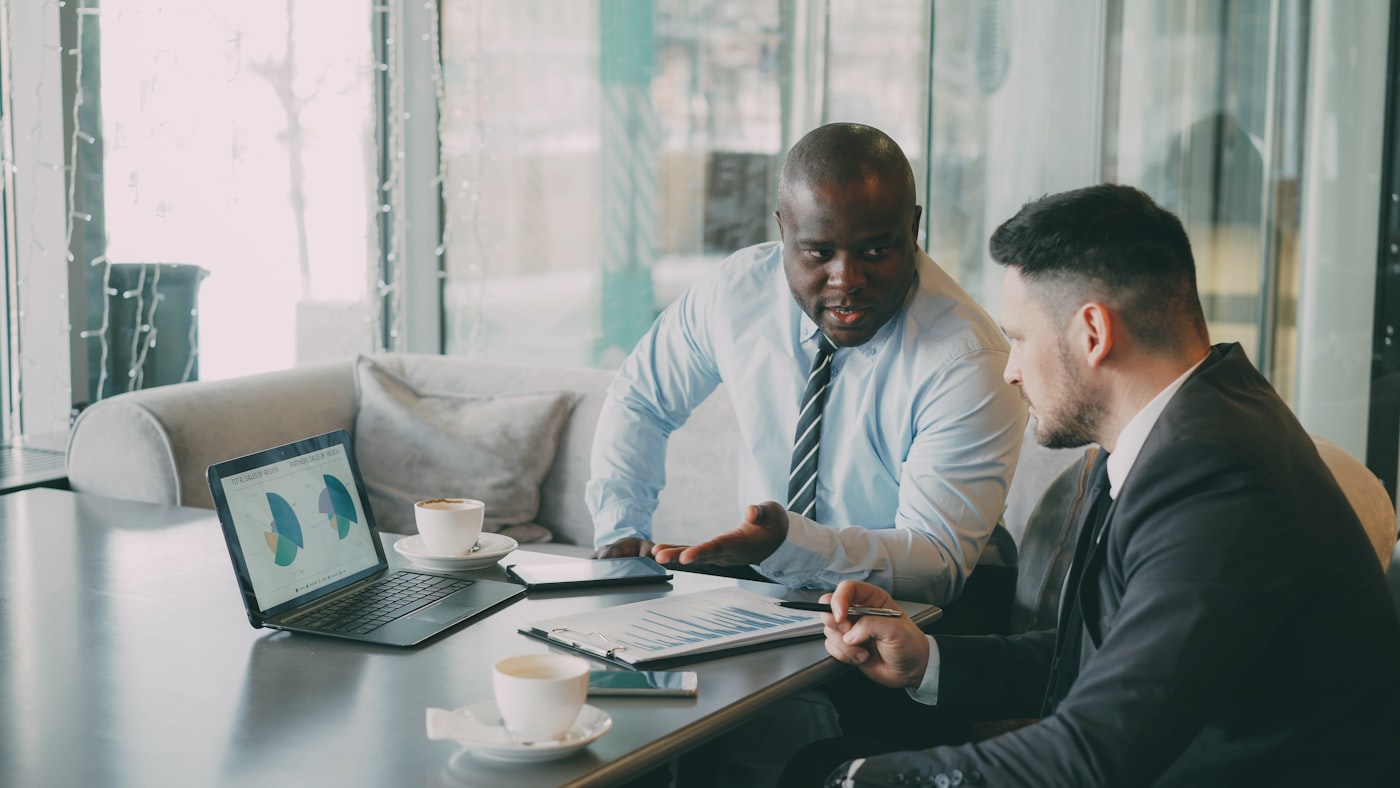 Management accounts being talked through with a client